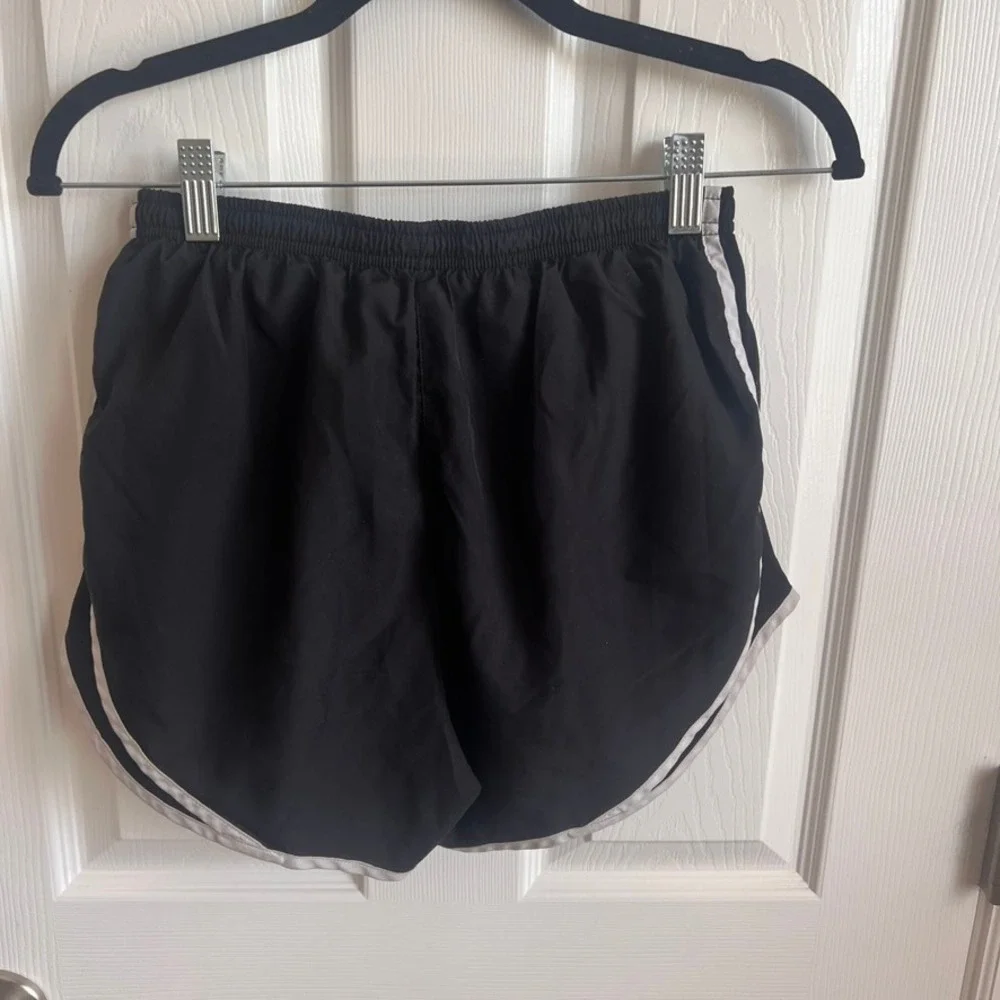 Nike Dri-FIT Running‎ Shorts Athletic Gym Black White Trim Small